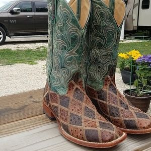mens patchwork boots